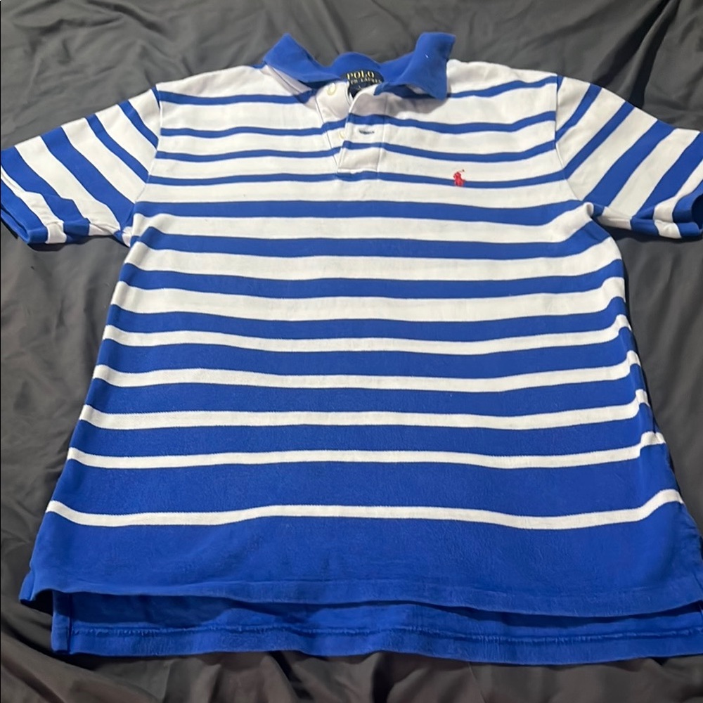 Polo by Ralph Lauren Kids Striped Blue and White Polo